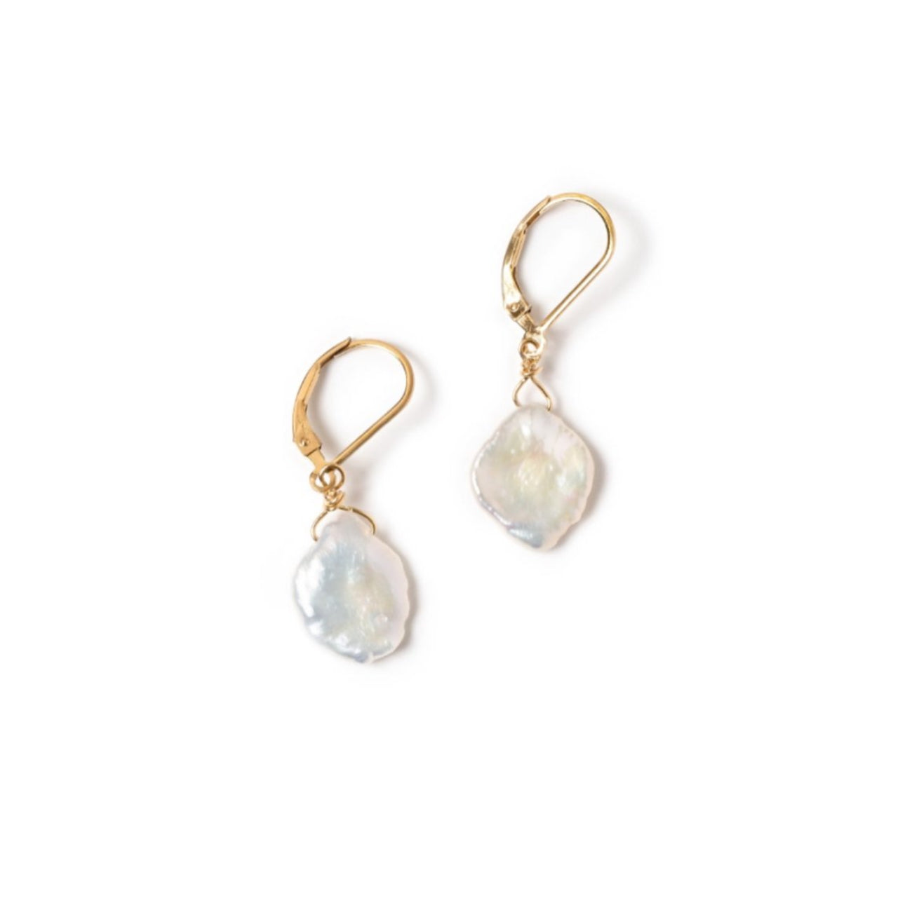 Orecchiette Keshi Pearl Earrings - Unique Pasta Shape | 14K Gold-Filled