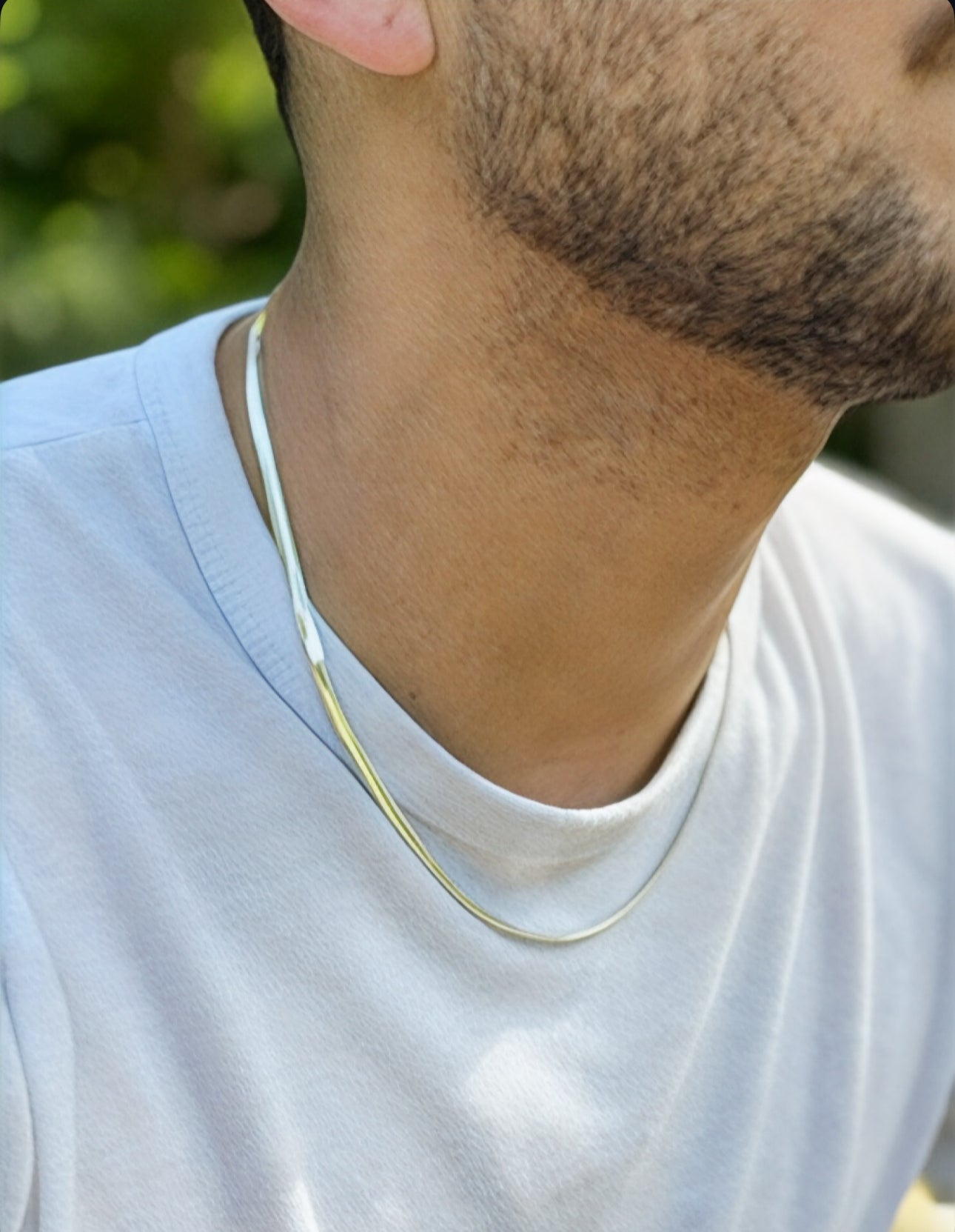 Flat snake chain (sterling silver, shower safe)