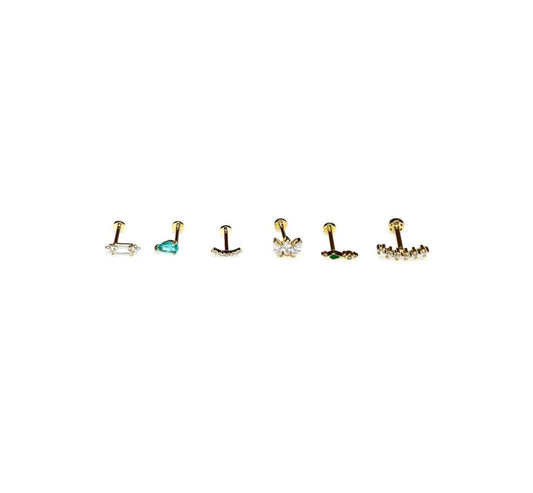 Flat back studs (14K solid gold)