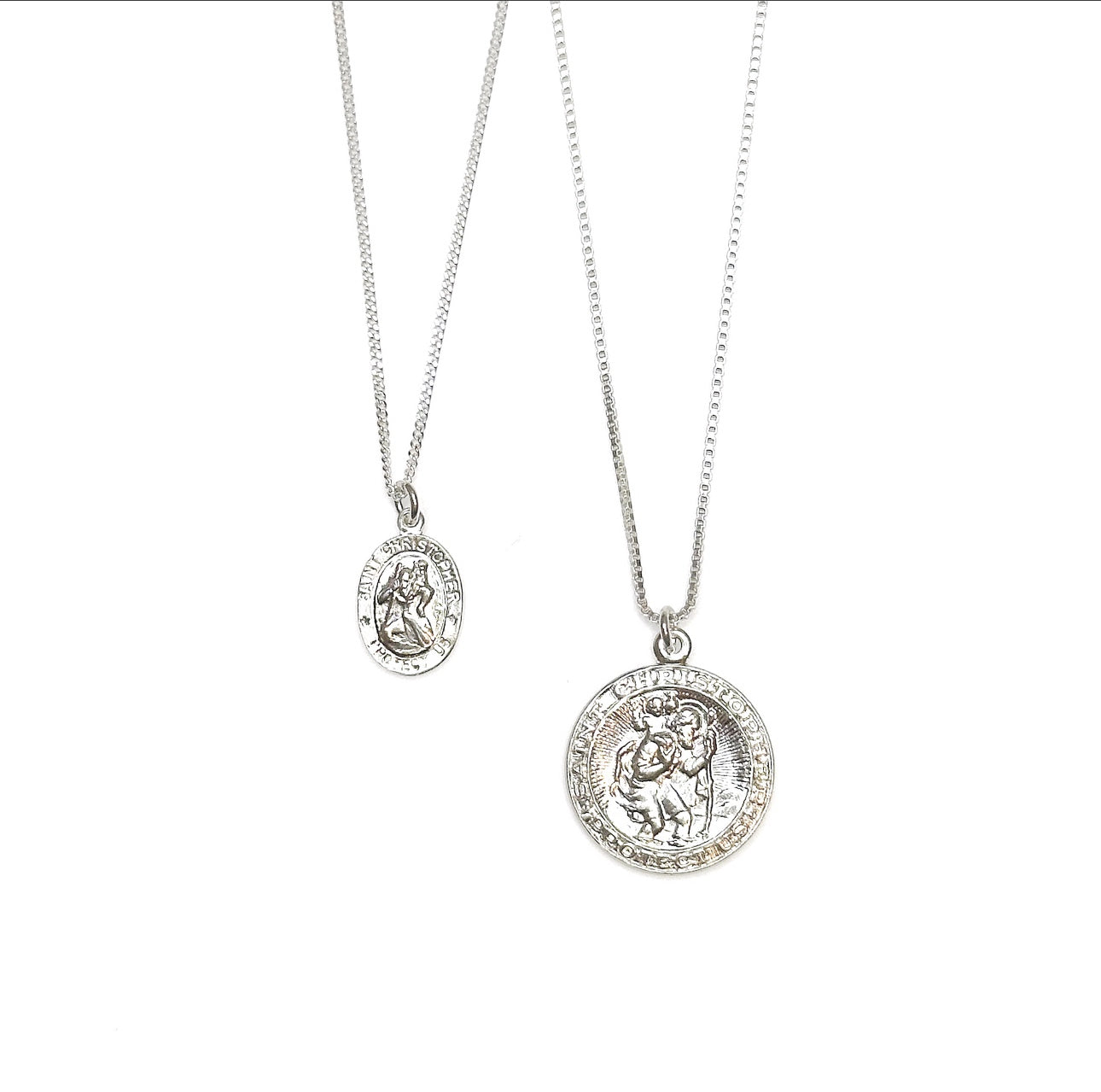St. Christopher medallion necklace (sterling silver)