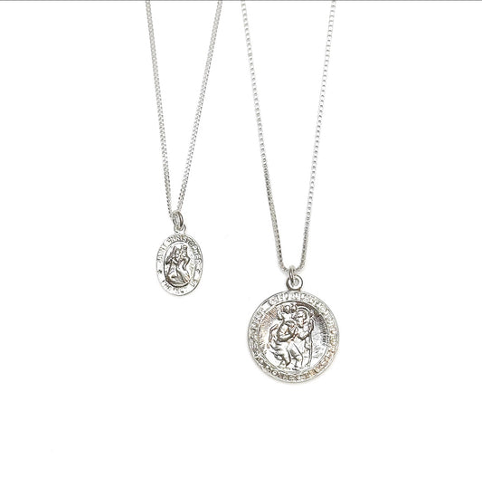 St. Christopher medallion necklace (sterling silver)