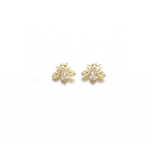 firefly earrings on white background