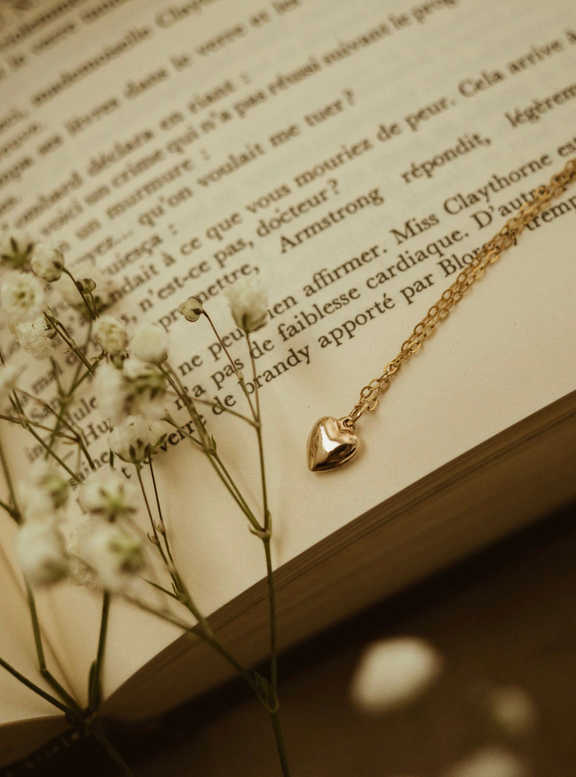 Petite puffy heart necklace (14K gold-filled, shower safe)