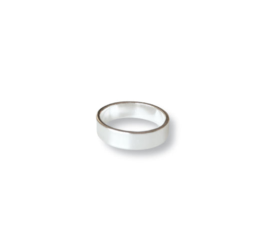 Silver ring on a white background