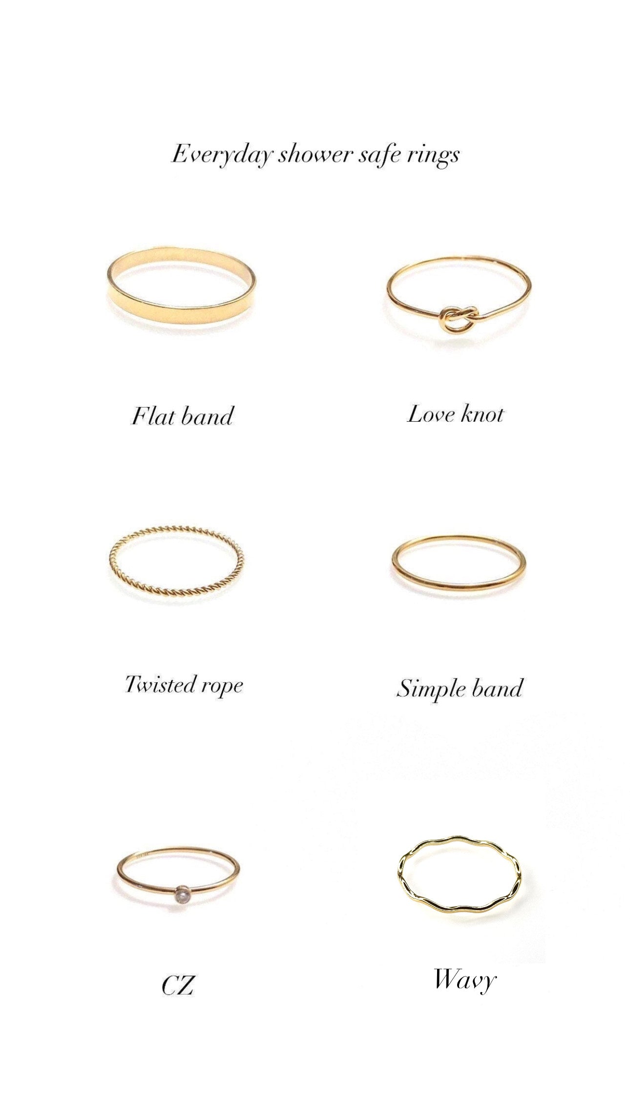 14K Gold-Filled Stacking Rings - Shower Safe & Tarnish Free