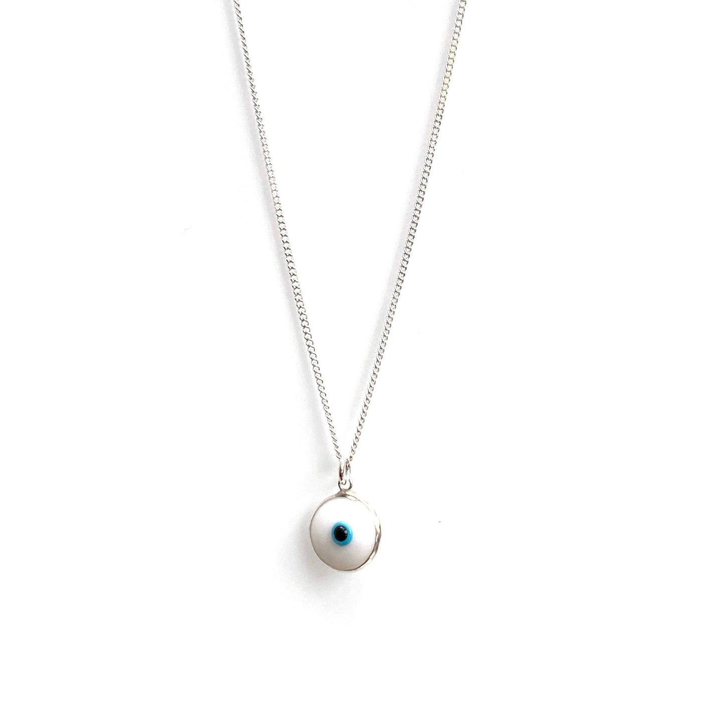 Good vibes only evil eye necklace - 14K gold-filled and sterling silver