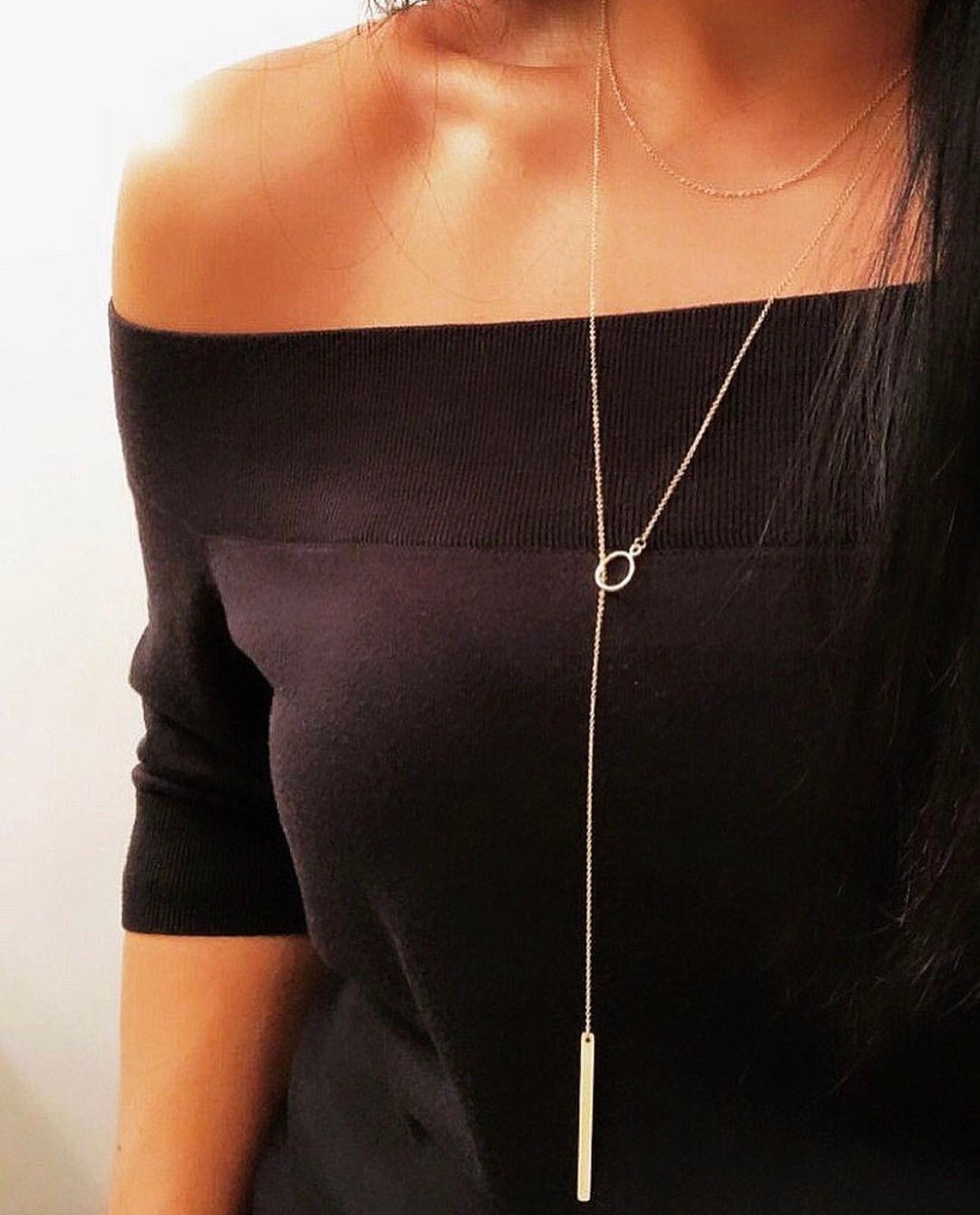 Signature lariat (14K gold-filled, tarnish resistant)