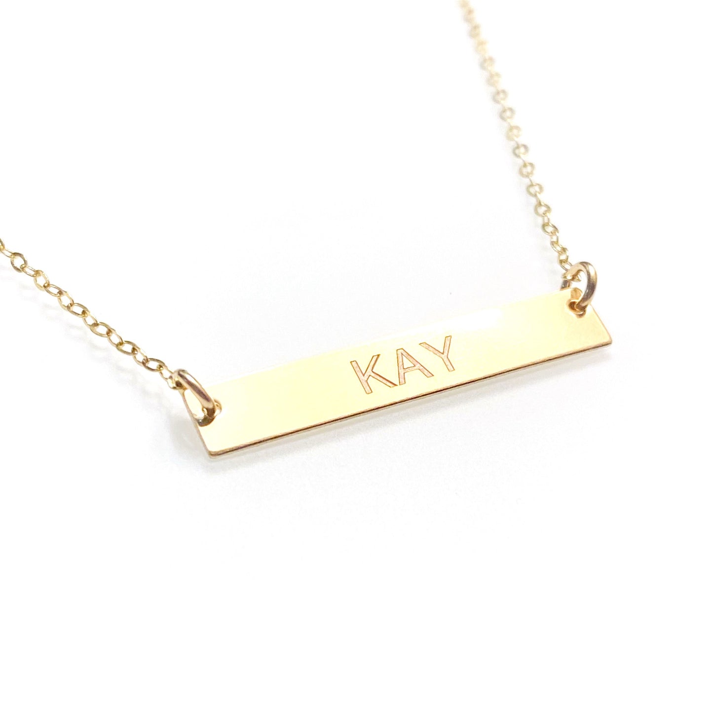 Name plate engraved necklace (14K gold-filled and sterling silver options available)
