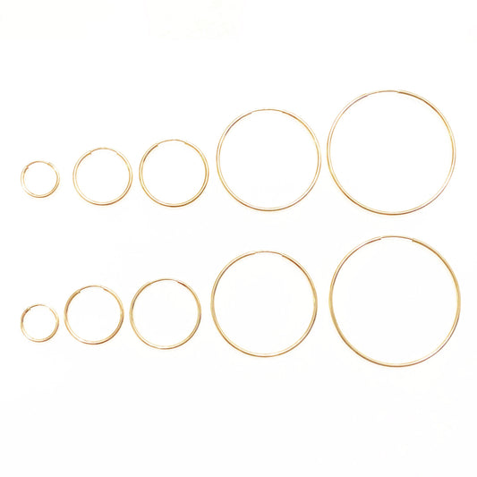 14K Gold-Filled Hoop Earrings - Shower Safe | Multiple Sizes