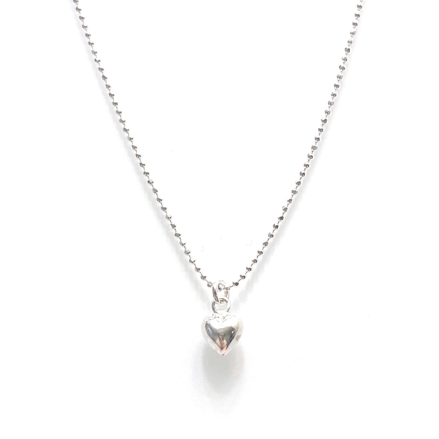 Petite Puffy Heart Necklace - Sterling Silver | Italian Chain