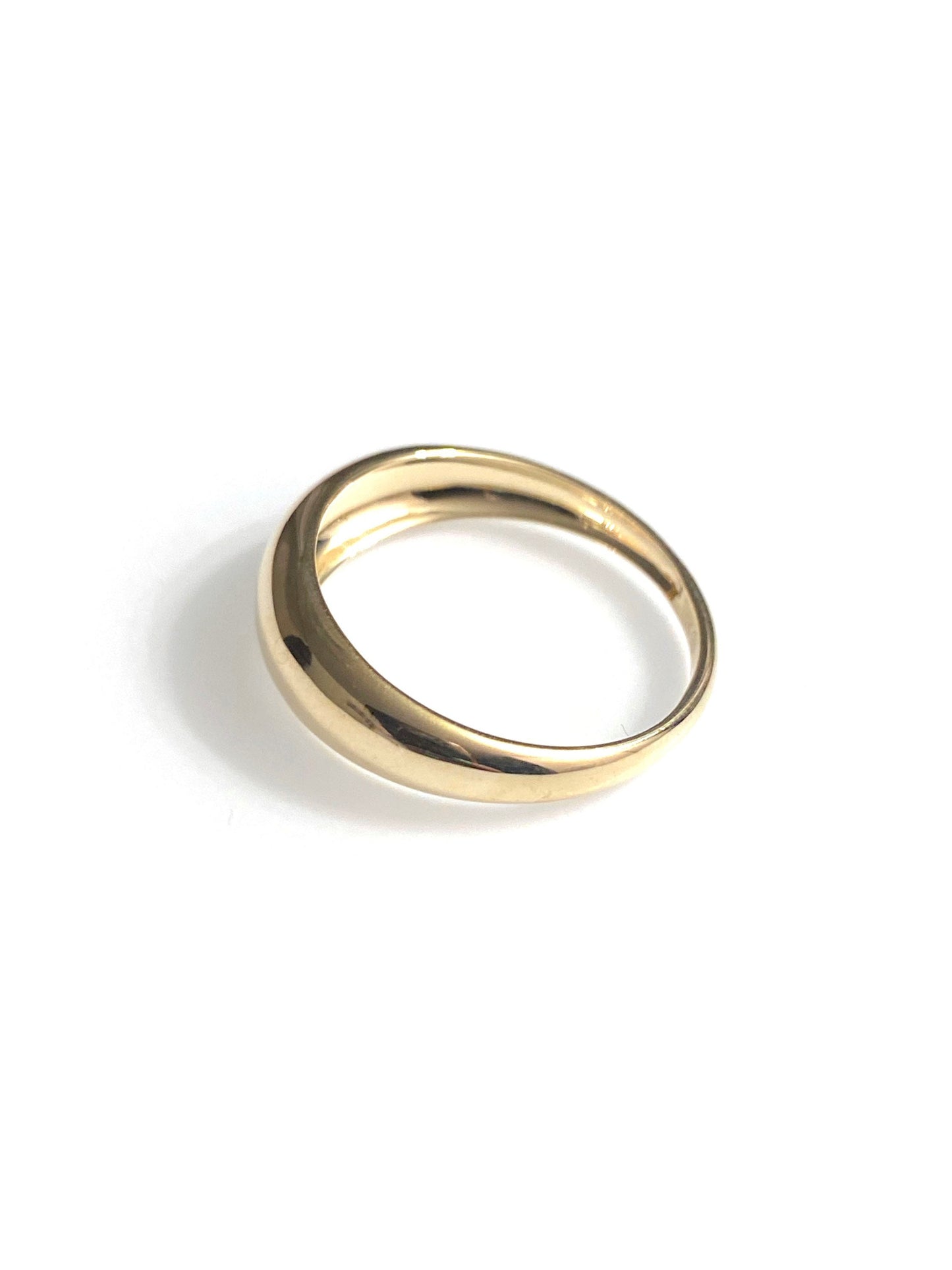 10K Gold Mirror Dome Ring - Ultra Shiny Minimalist | Solid Gold