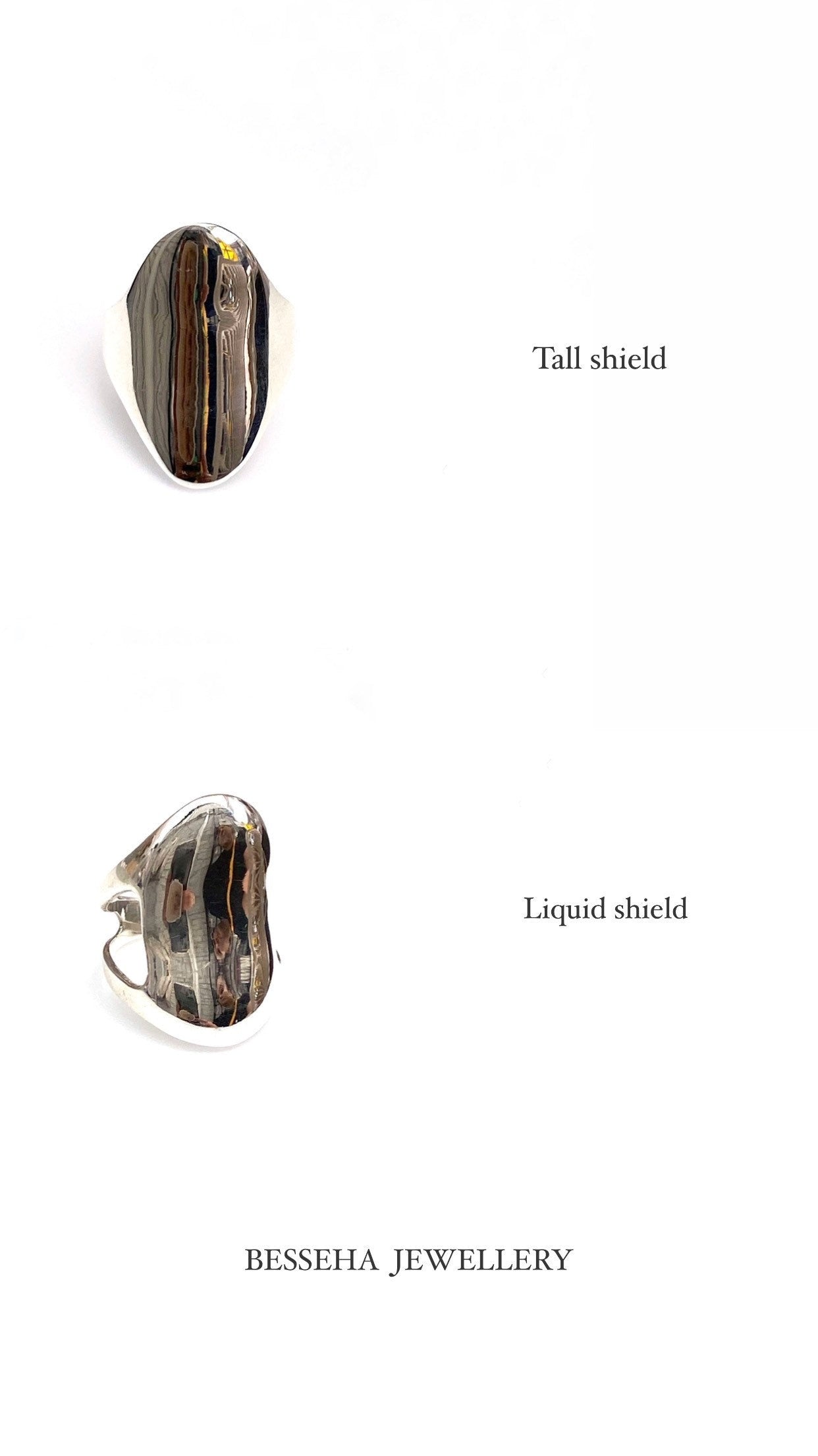 Shield rings (sterling silver)
