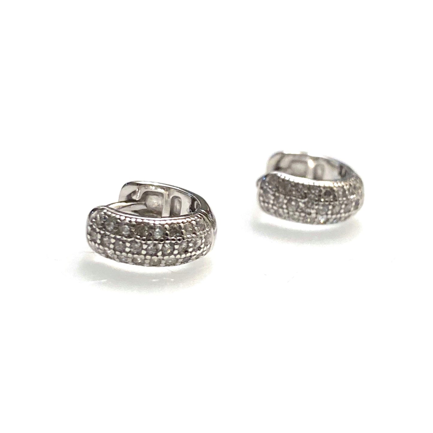 tiny huggies cz sterling silver side by side