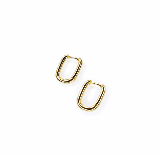 Petite rectangular hoops (sterling silver or gold plated sterling silver)