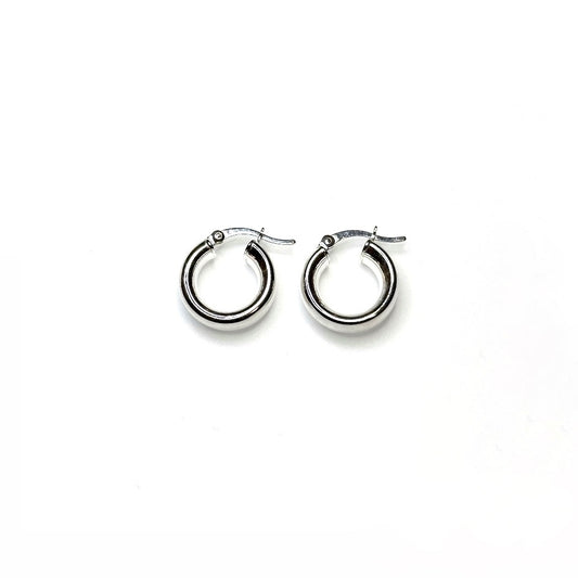 Petite chunky hoops (sterling silver, shower safe)