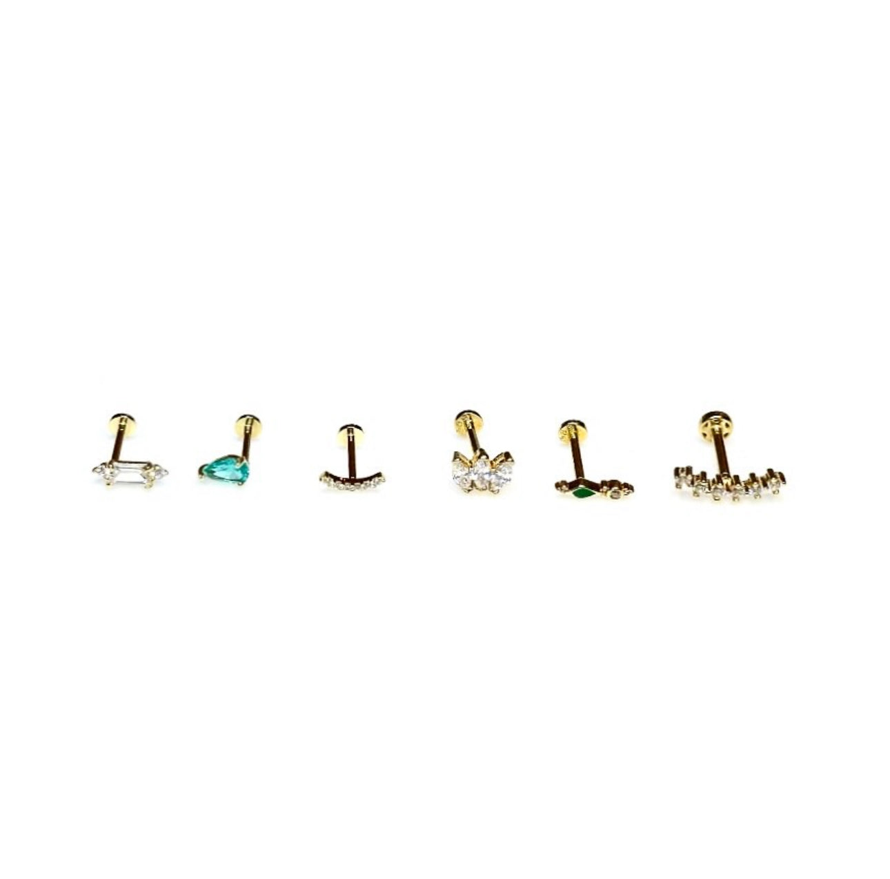 Flat back studs (14K solid gold)