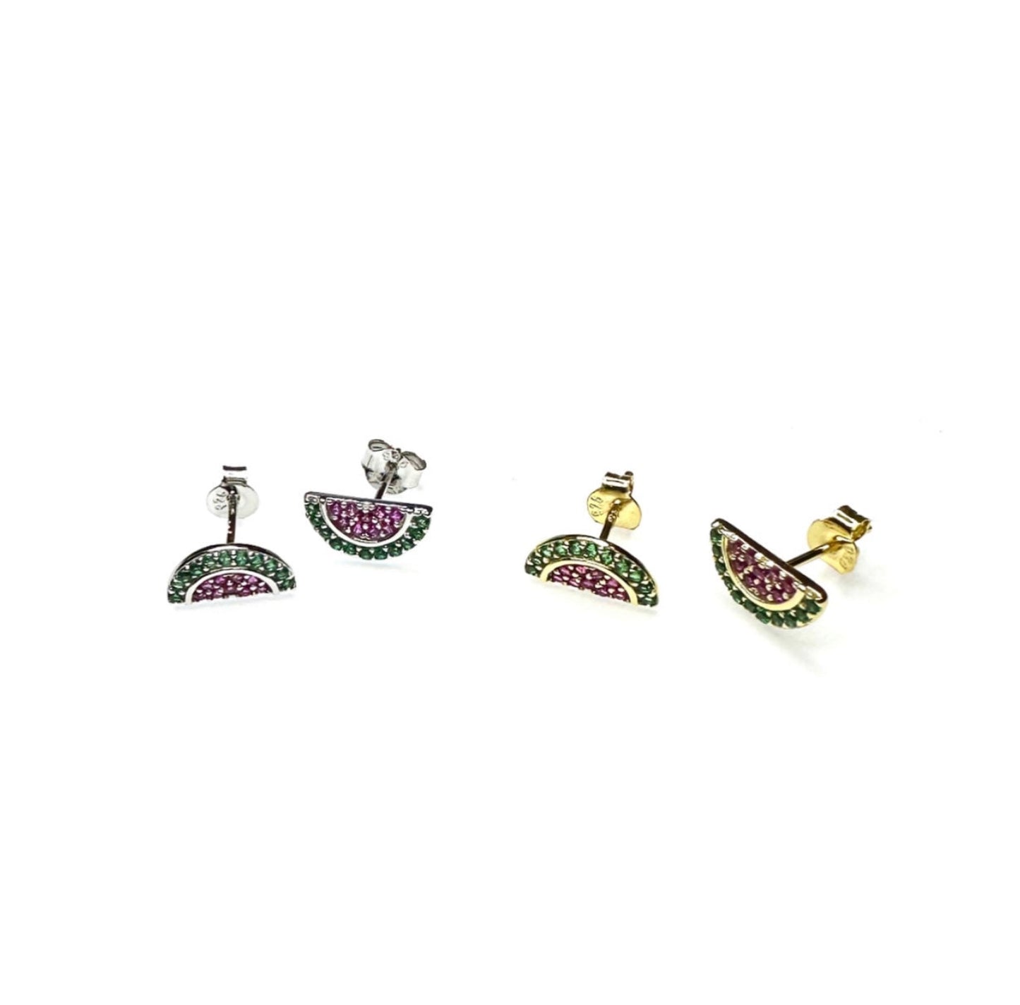 SPECIAL CAUSE: Watermelon studs in sterling silver (silver and gold options)