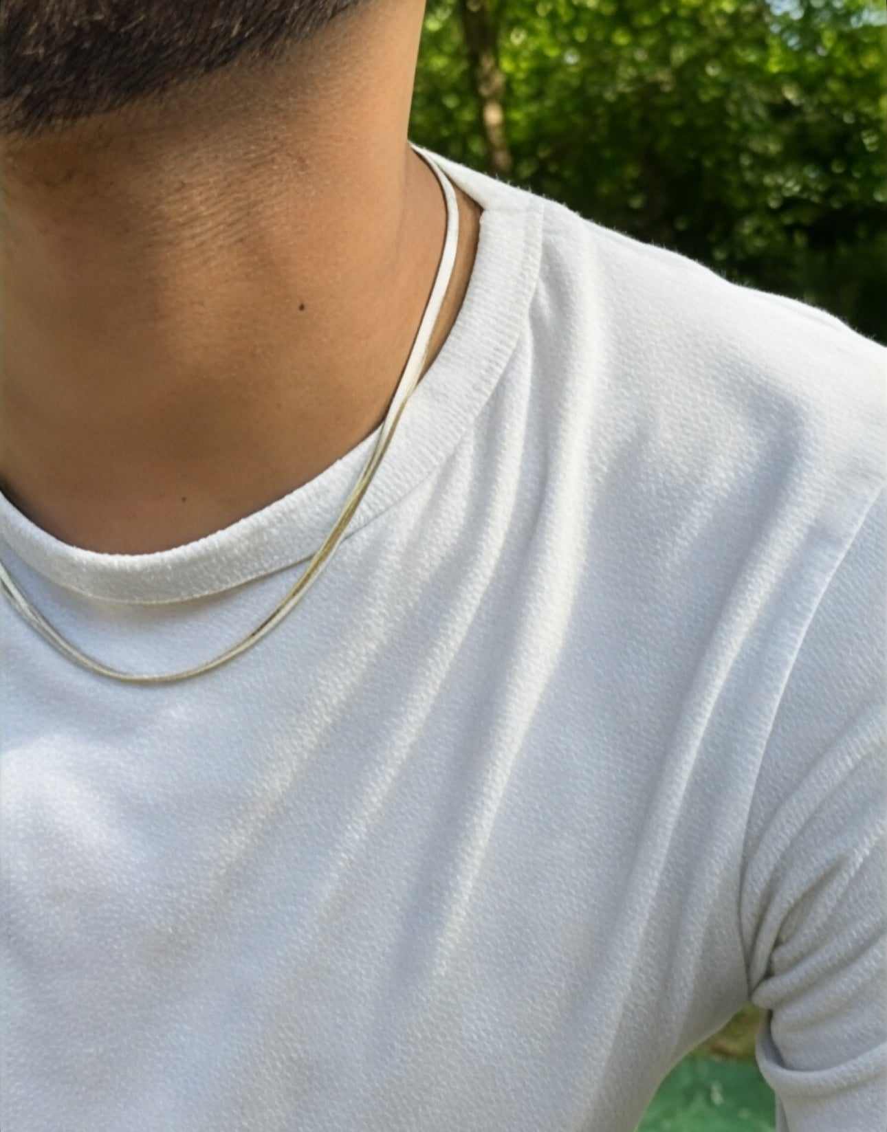 Flat snake chain (sterling silver, shower safe)