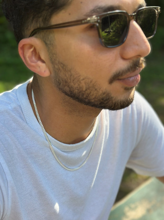 Miami Cuban link chain (sterling silver, shower safe)