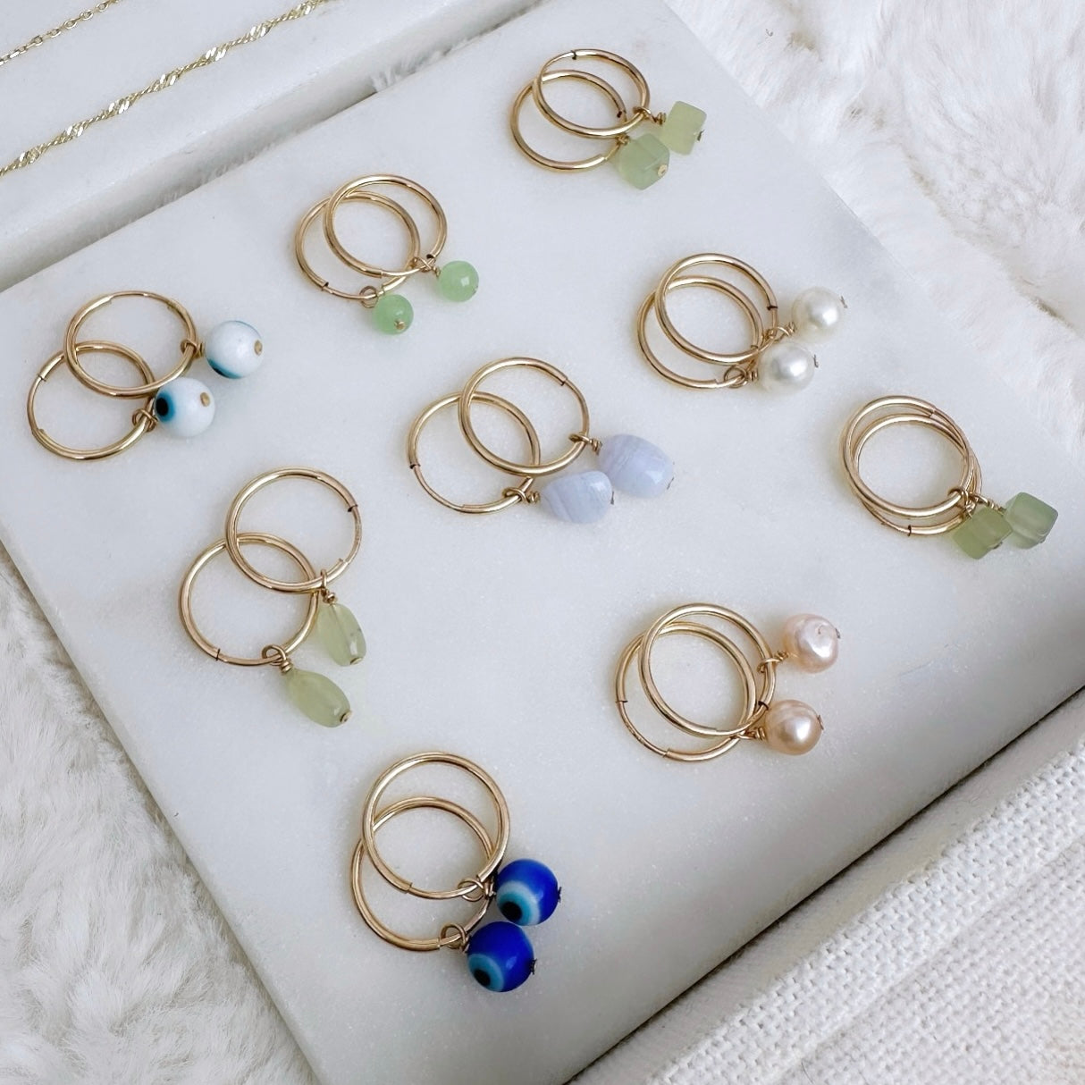 Mini charm hoops (shower safe 14K gold-filled)