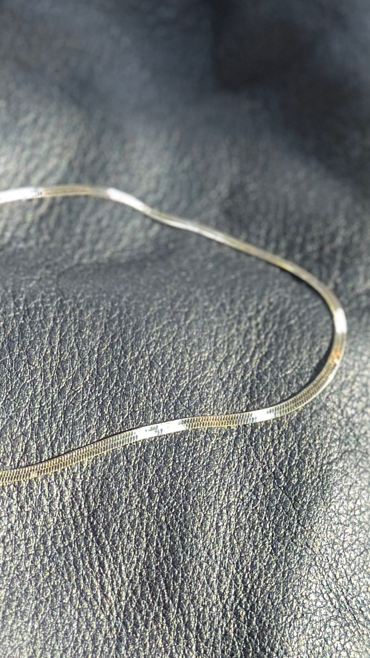 Ultra Thin Herringbone Chain (Sterling Silver or Gold Vermeille)