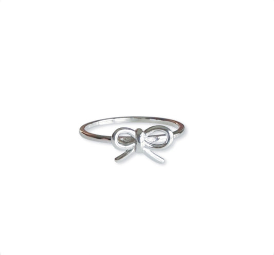 Wrap Me Up in a Dainty Bow Ring (Sterling Silver)