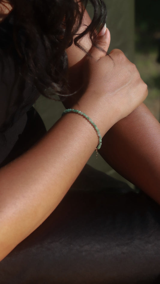 Natural Emerald Bracelet - Sterling Silver & 14K Gold-Filled