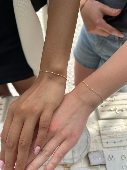 Dainty Mixed Metal Satellite Chain – Necklace, Bracelet & Anklet