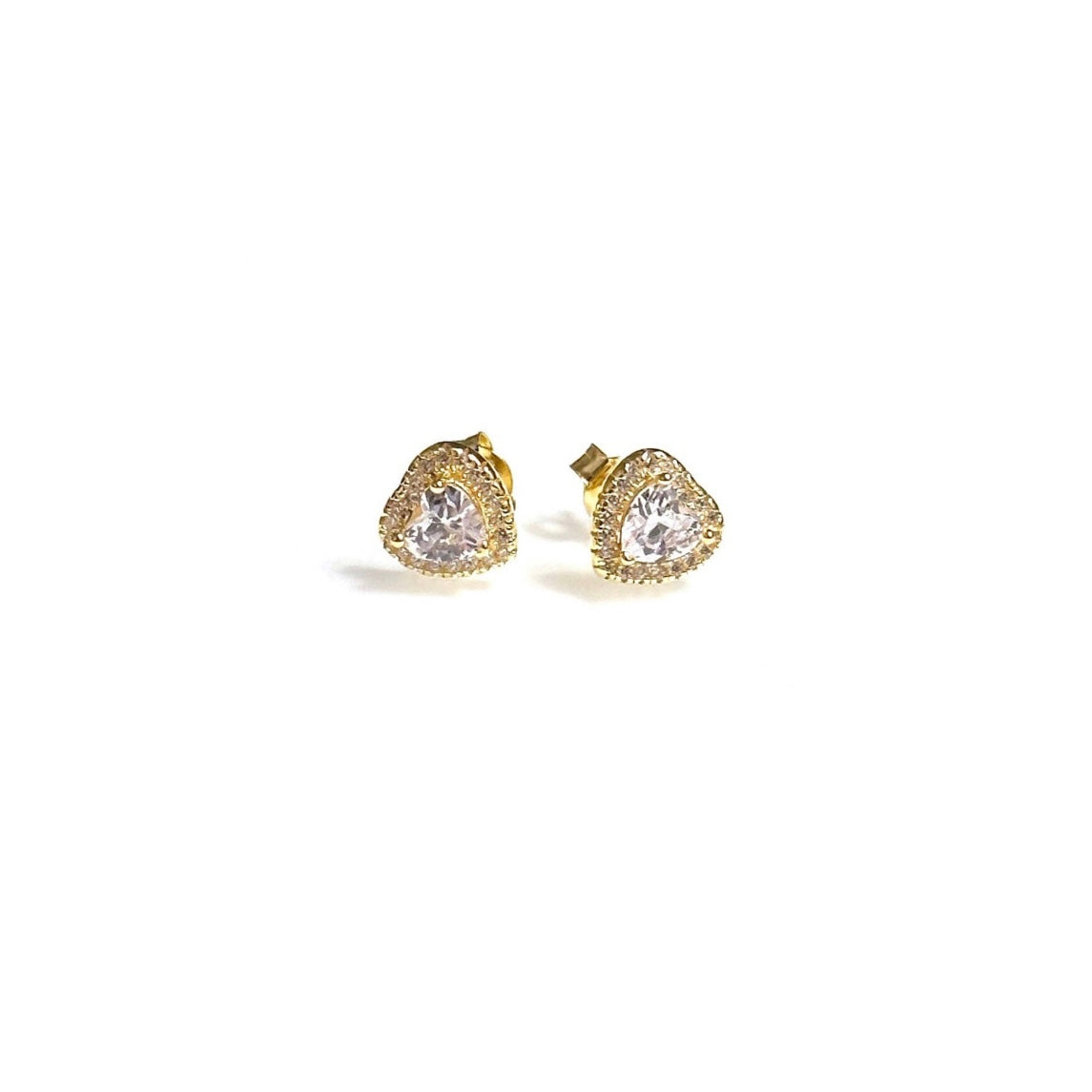 Be My Valentine heart studs (gold-plated sterling silver)