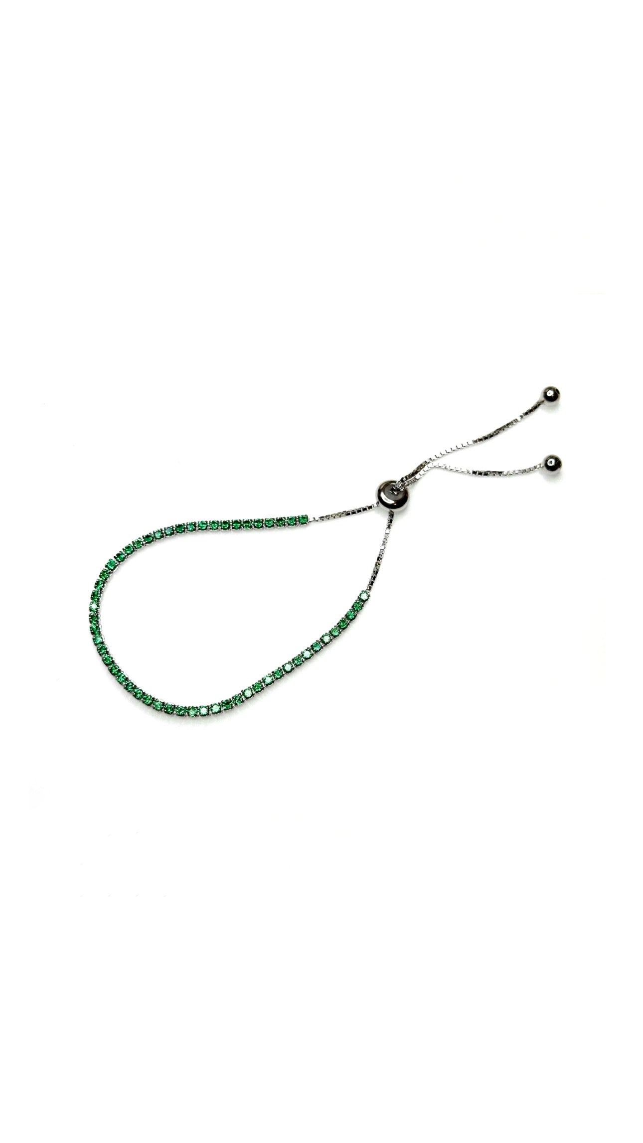 Green CZ bolo tennis bracelet