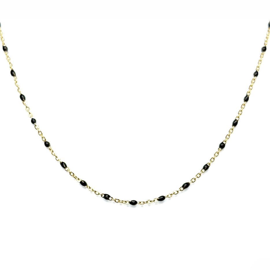 Enamel satellite chain necklace, bracelet, anklet (14K gold-filled, shower safe)