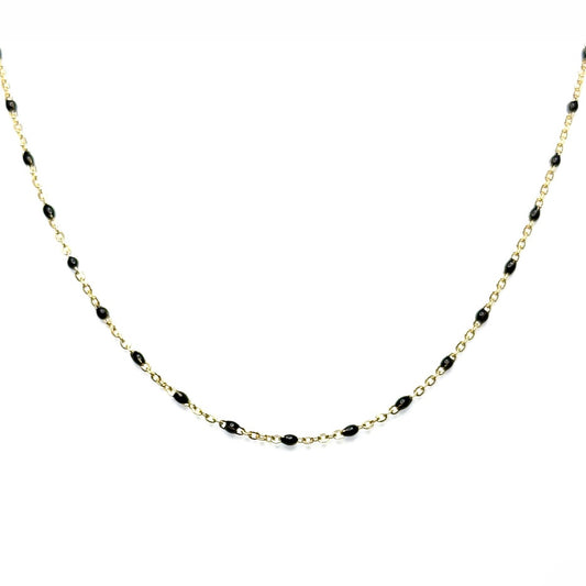 Enamel satellite chain necklace, bracelet, anklet (14K gold-filled, shower safe)
