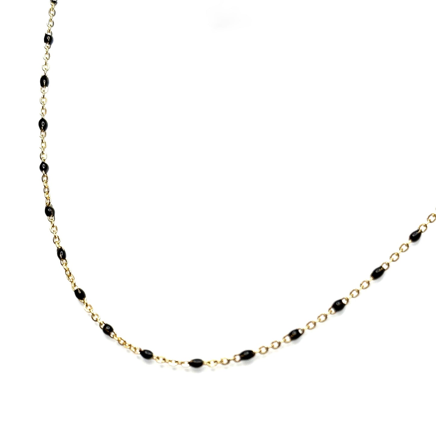 Enamel satellite chain necklace, bracelet, anklet (14K gold-filled, shower safe)