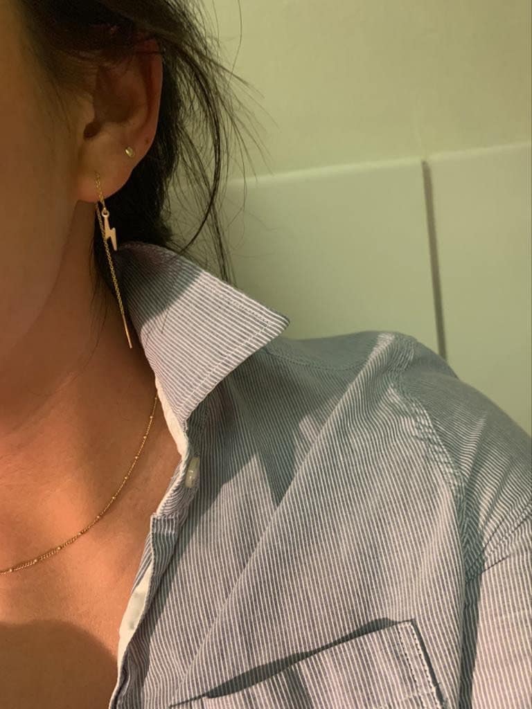 14K gold-filled lightning threader earrings showing alternative threader style option