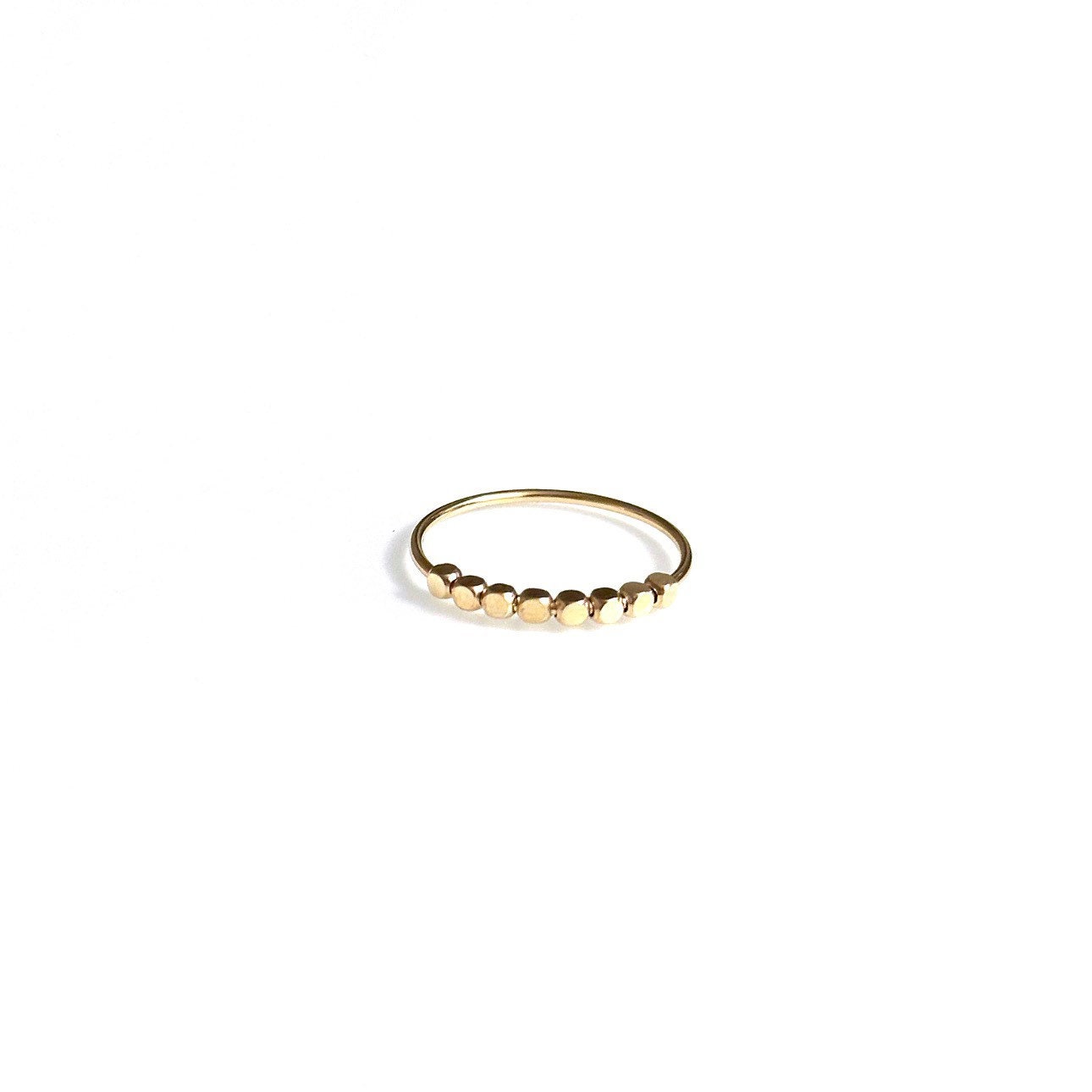 10K solid gold fidget ring with moveable cubes, minimalist design, shower safe and interactive