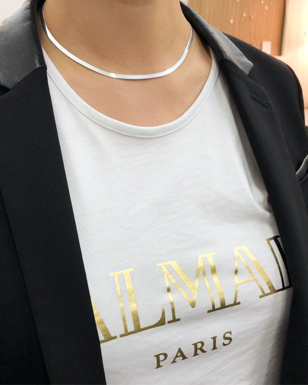 Herringbone chain (sterling silver, shower safe) BESSEHA JEWELLERY