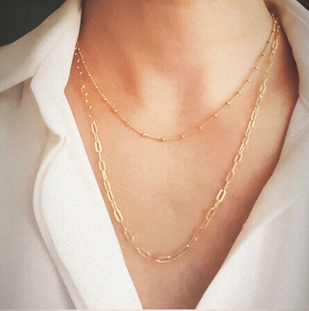 Everyday satellite chain necklace, bracelet, anklet (14kt gold-filled and sterling silver)
