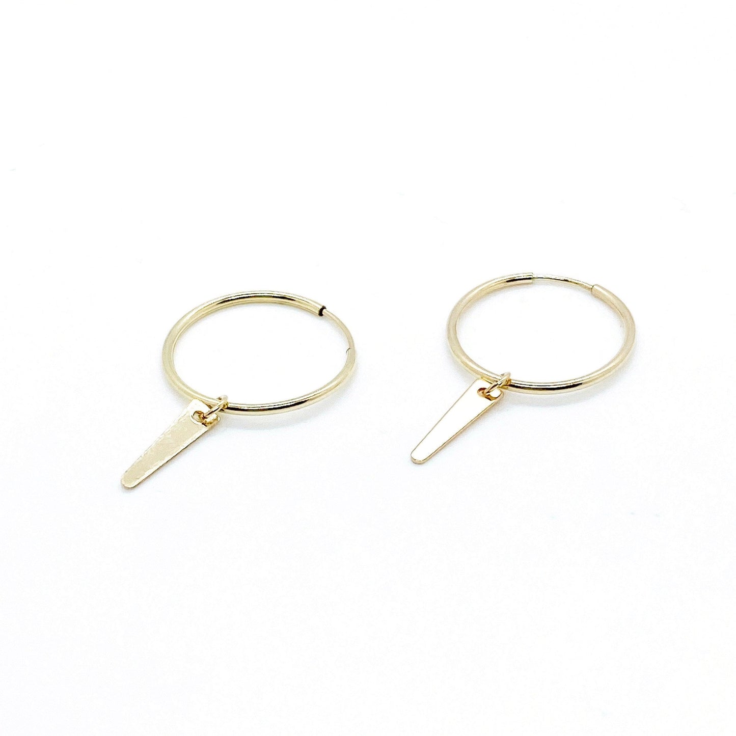 14K gold-filled minimalist charm hoops