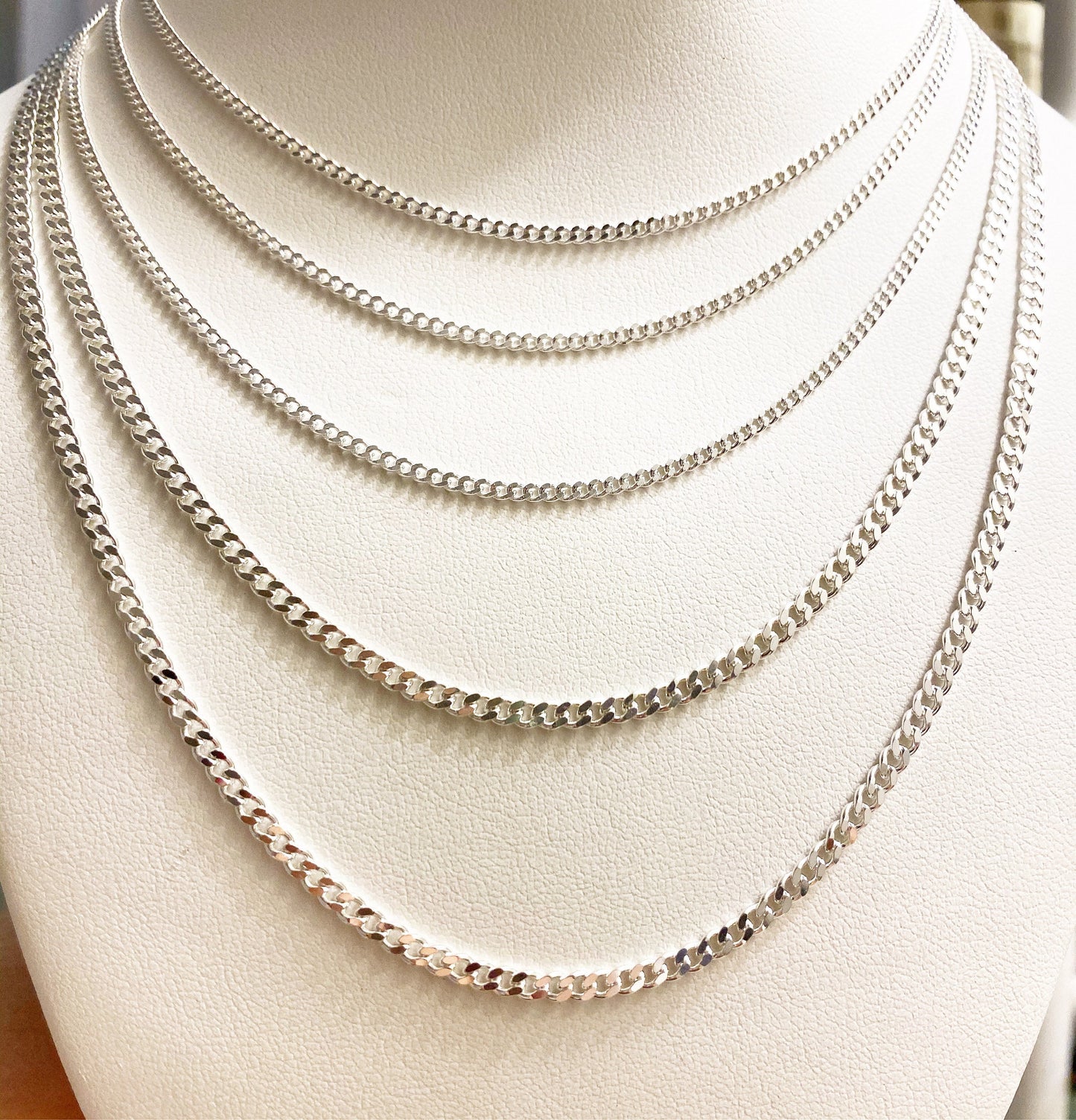 Sterling silver Italian curb chain (2 and 3mm options available)
