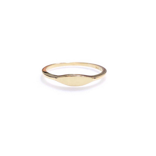Petite signet ring (10K solid gold)