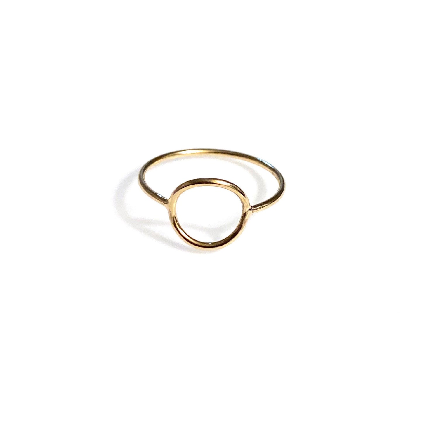 14K gold-filled minimalist circle ring (shower safe)