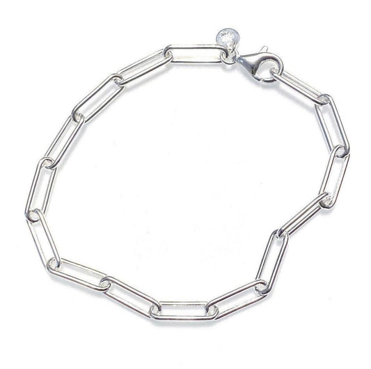 Chunky paperclip chain bracelet (sterling silver)