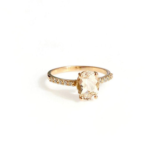 Morganite ring (14K rose gold)