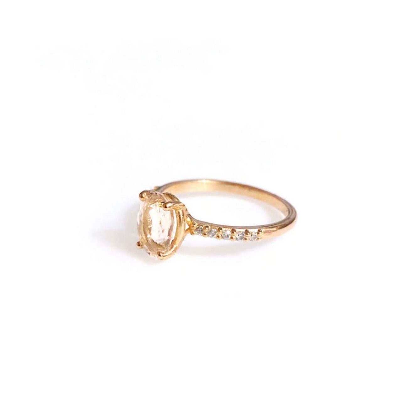 Morganite ring (14K rose gold)