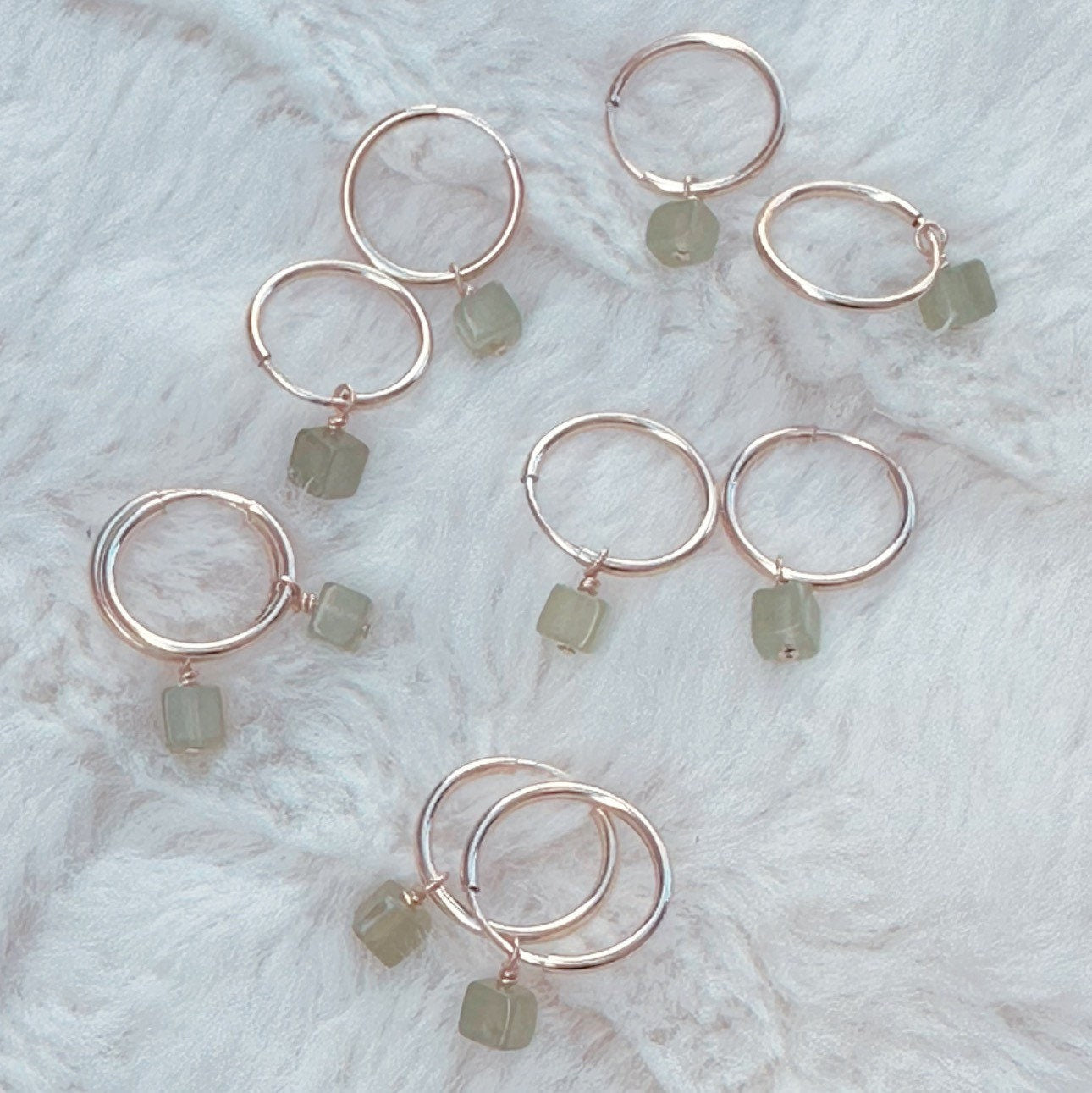 Petite serpentine hoops 14K gold-filled -  cube styles
