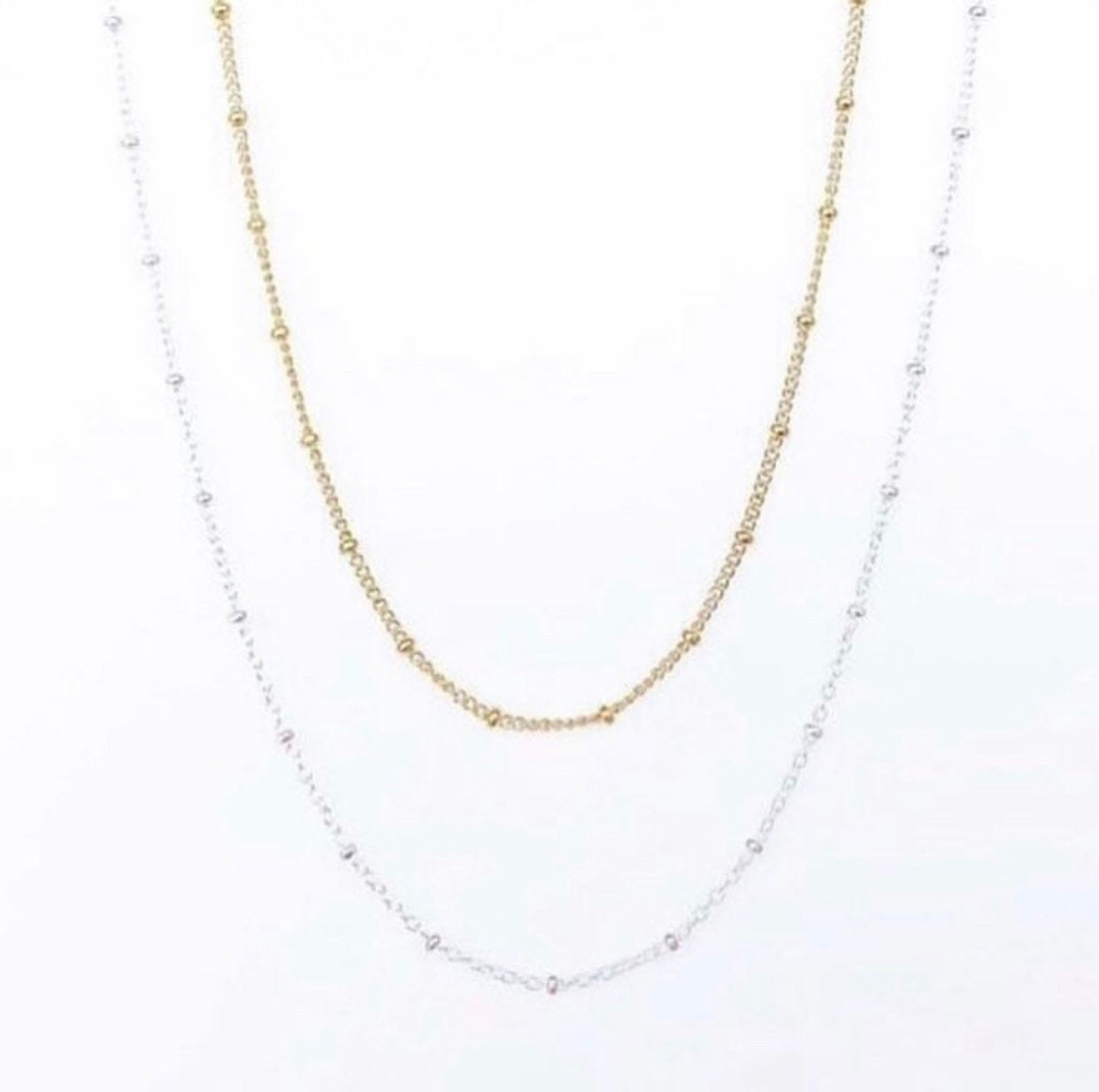 gold filled and sterling silver satellite chain
