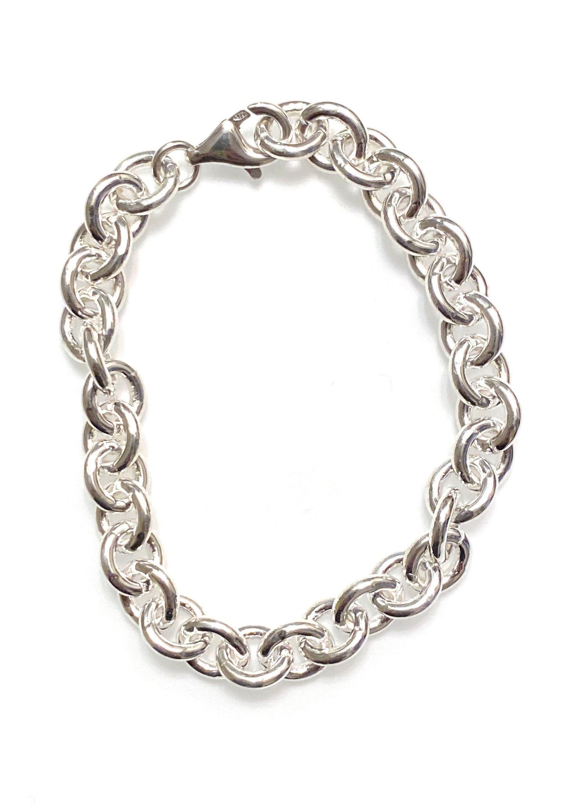 sterling silver chunky anchor chain detail view
