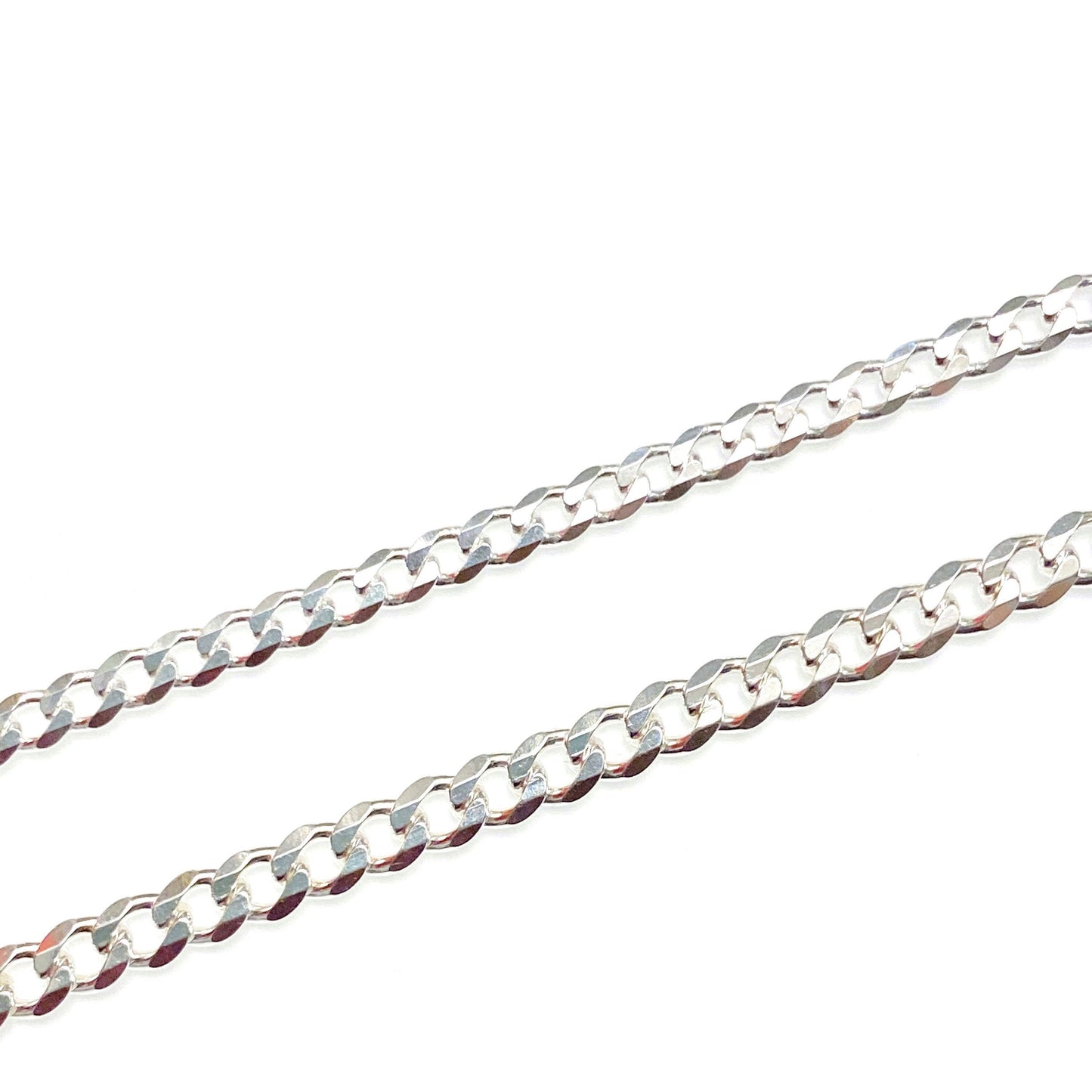 sterling silver curb chain close up